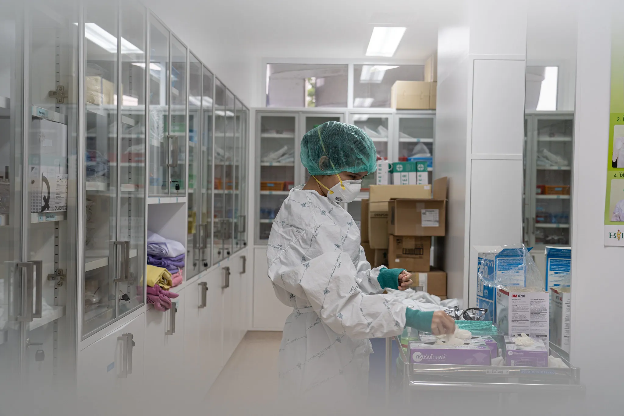 A nurse at the hospital during COVID-19 coronavirus pandemic in April 2020