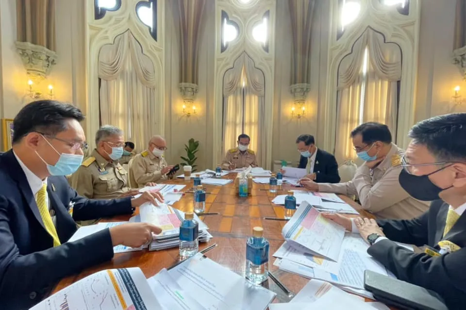 Prayut Chan-o-cha and Cabinet ministers during the COVID-19 coronavirus outbreak