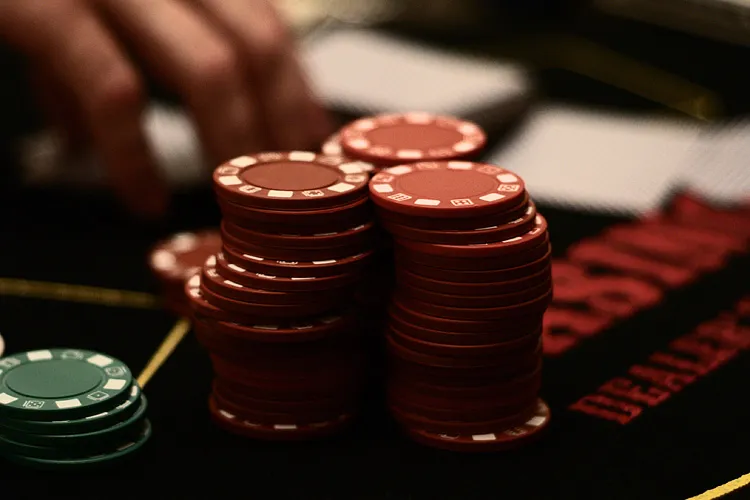 A pile of gambling chips