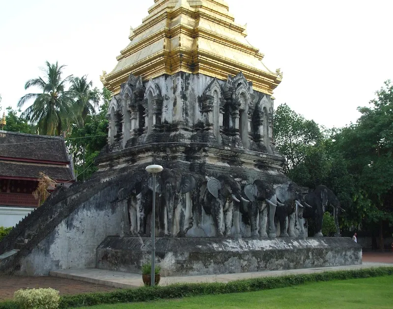 View of Wat Chiang Man in Chiang Mai.