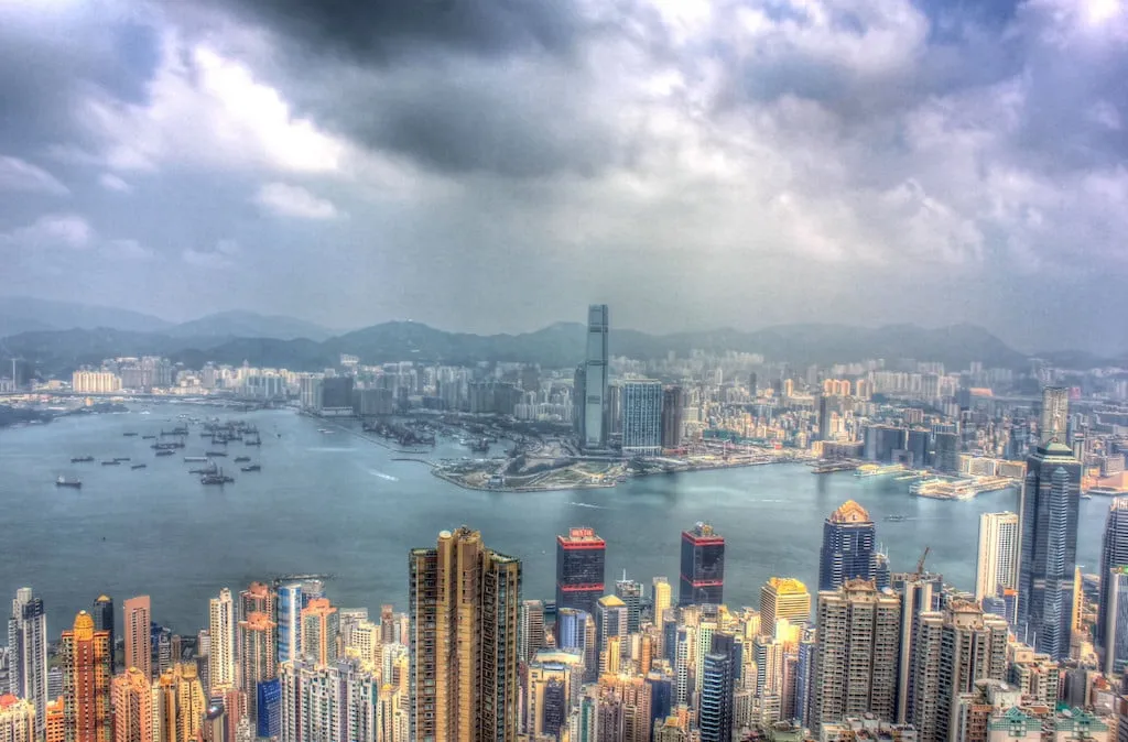 Approaching storm in Hong Kong
