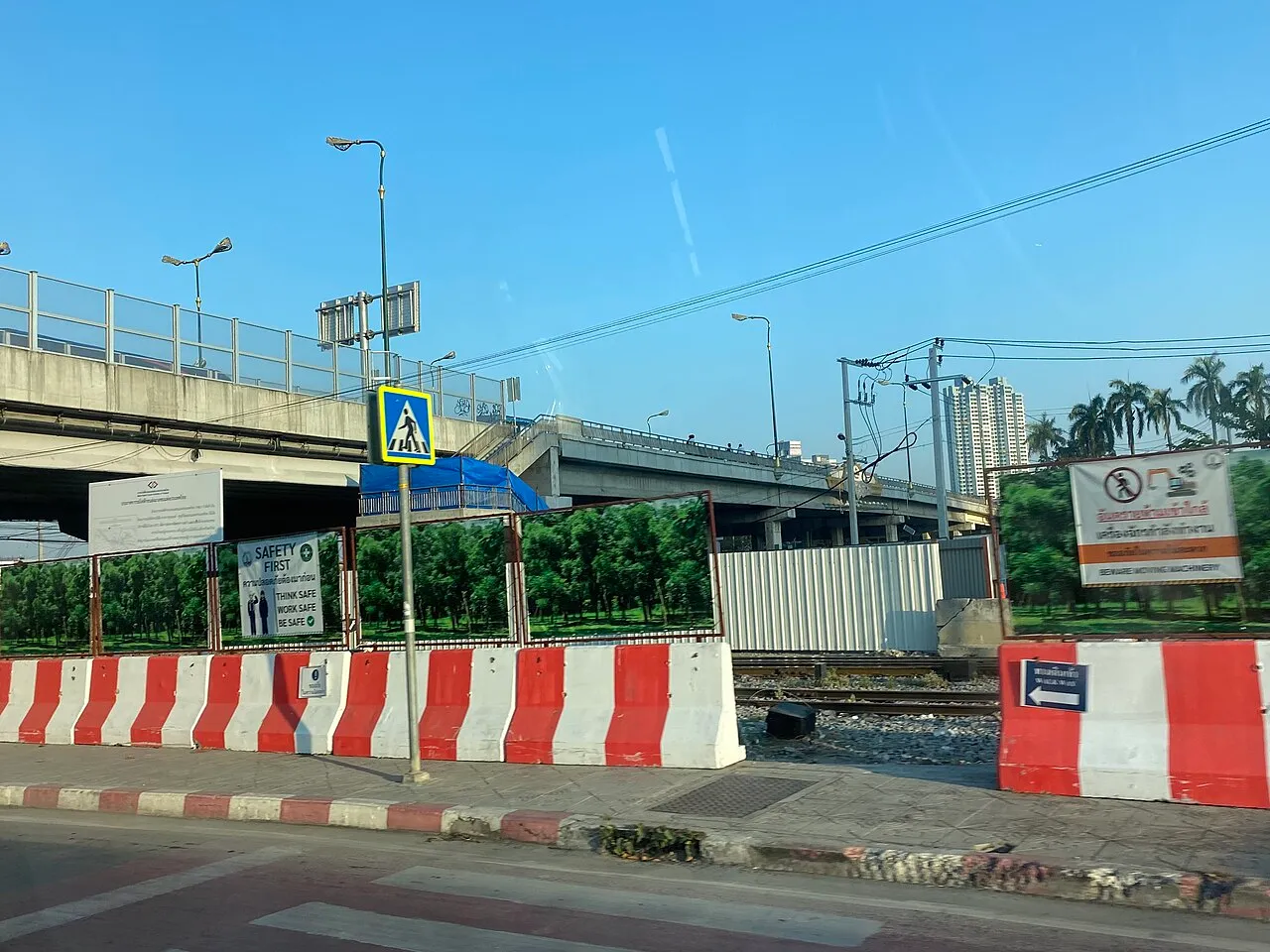 Construction site of Siriraj MRT Station Orange Line in Bangkok.
