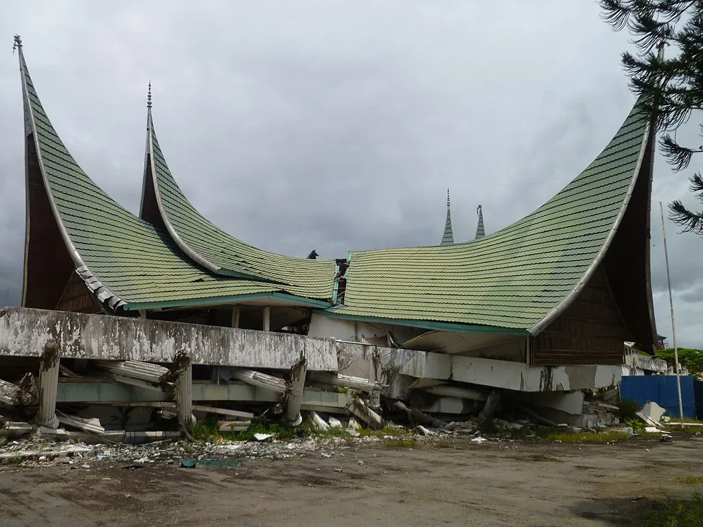 Damage from the 2009 Padang earthquake in Indonesia
