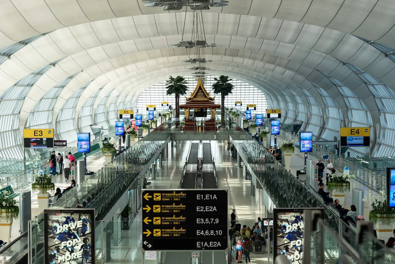 Departure gates inside Suvarnabhumi International Airport in Bangkok