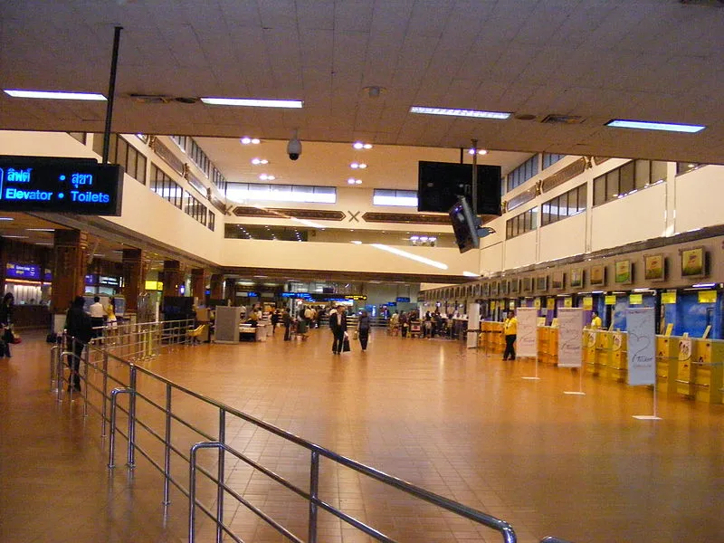 Domestic terminal Check-in at Don Mueang Airport in Bangkok