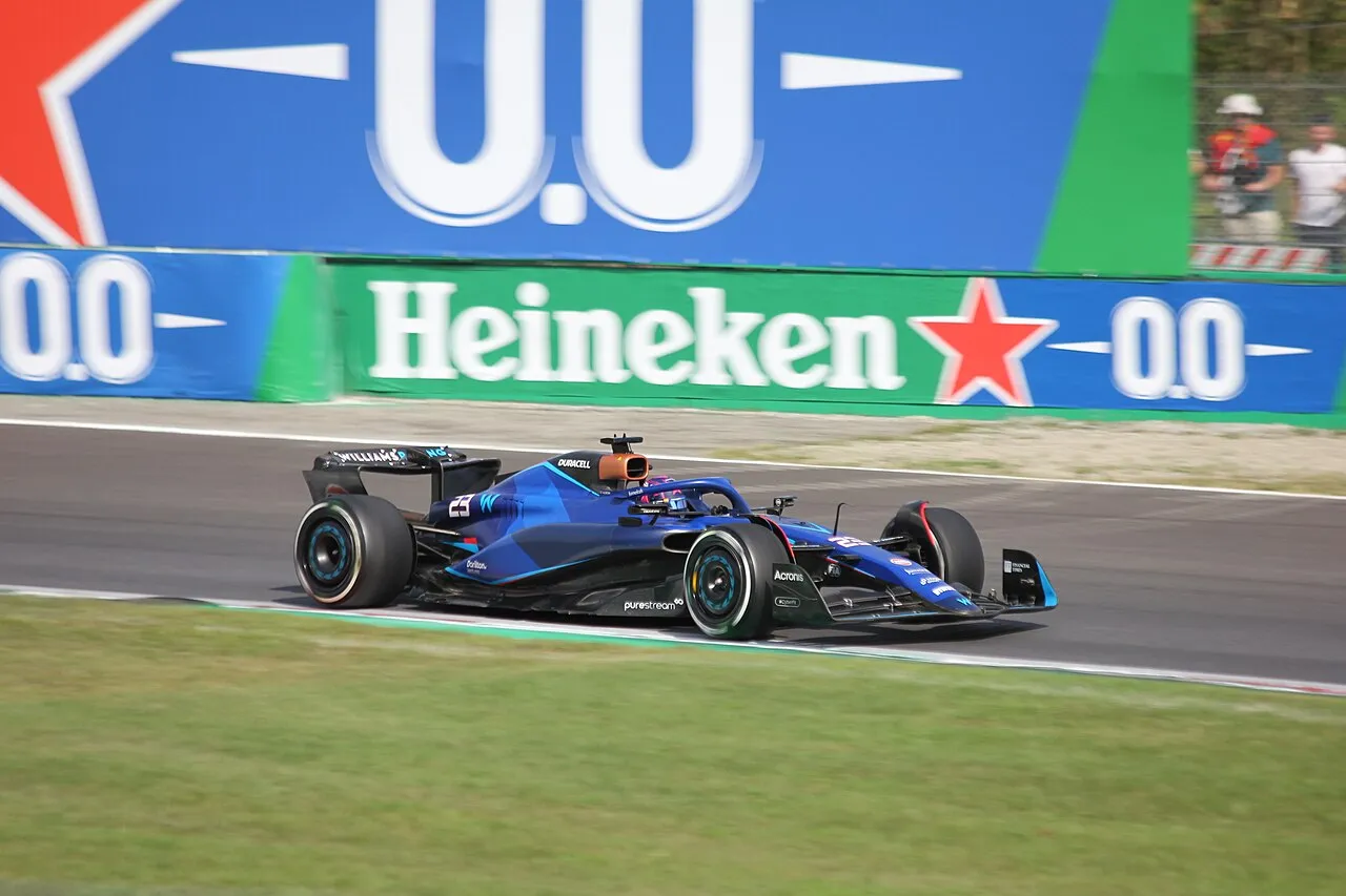 Alexander Albon behind the wheel of the Williams FW45 during the 2023 Formula 1 Italian Grand Prix.