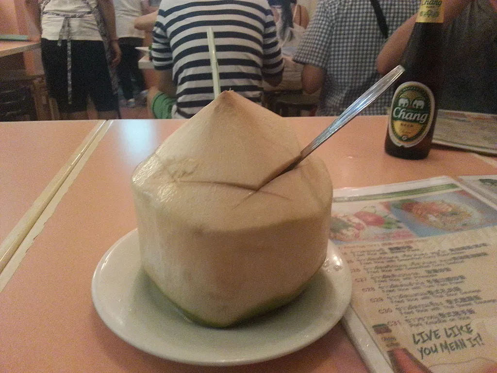 Fresh tender Thai coconut