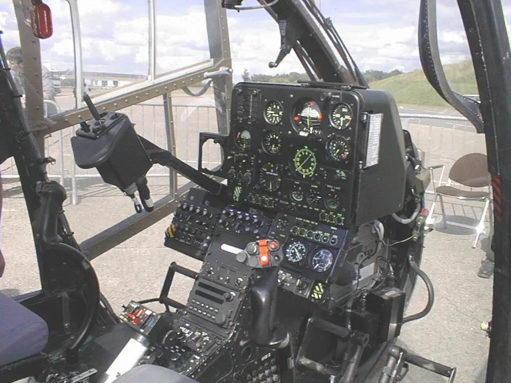 Helicopter cockpit.
