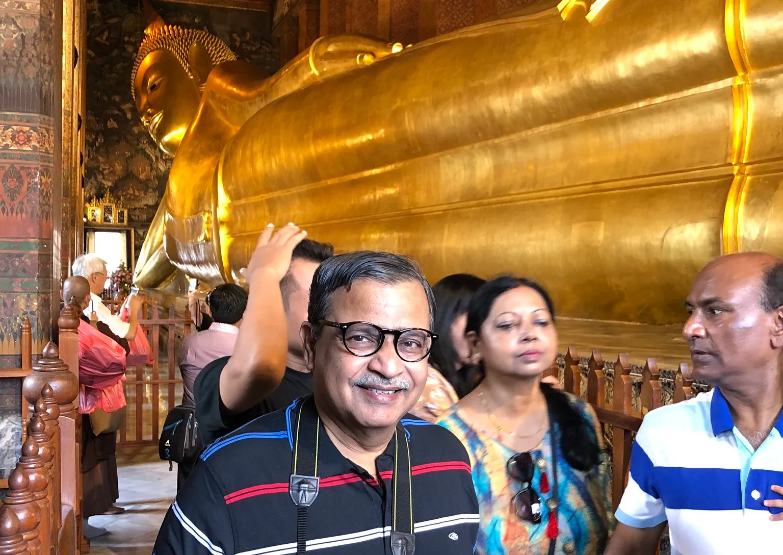Indian tourists visiting Wat Pho, Temple of the Reclining Buddha in Bangkok