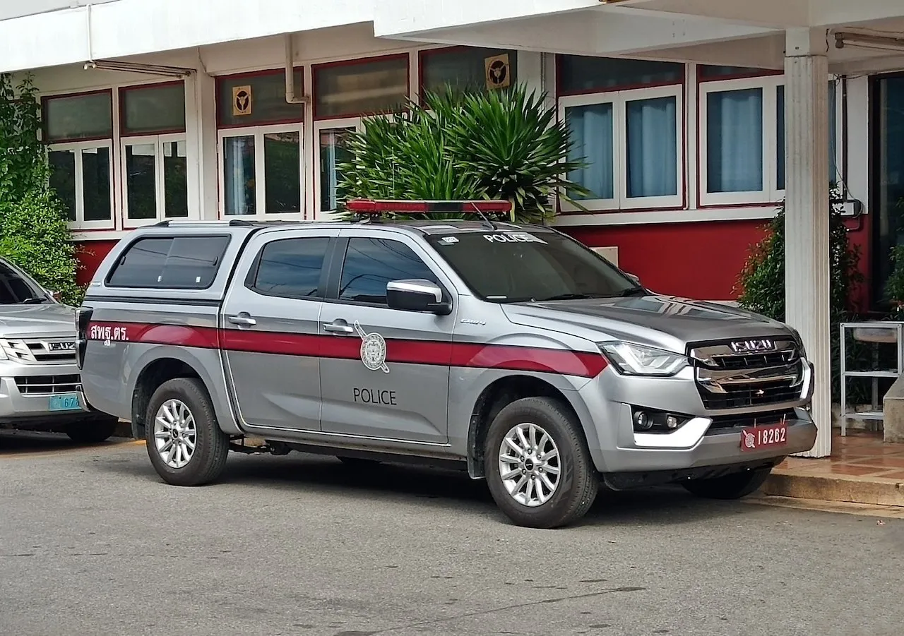 Thai Police Car, Isuzu D-max in Chachoengsao Province