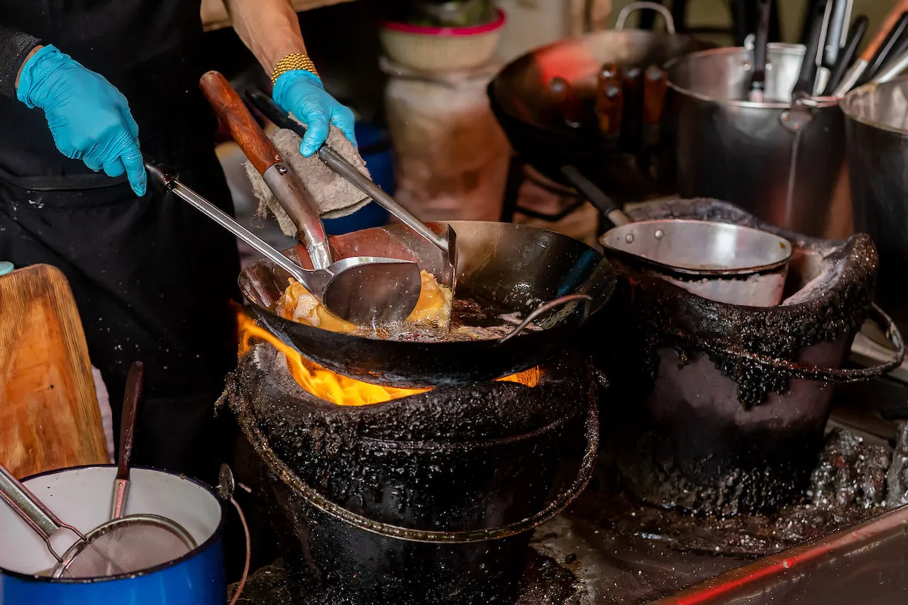 The famous Raan Jay Fai in Bangkok. One of the only street food winners of a Michelin star.