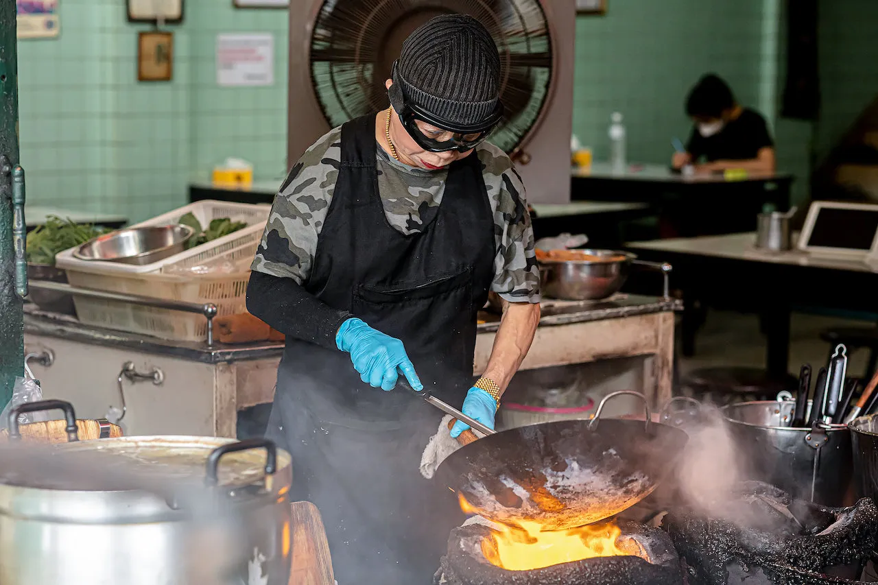 The famous Raan Jay Fai in Bangkok. One of the only street food winners of a Michelin star.