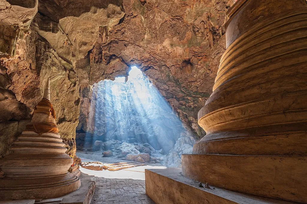 Buddha images at Khao Luang cave in Phetchaburi