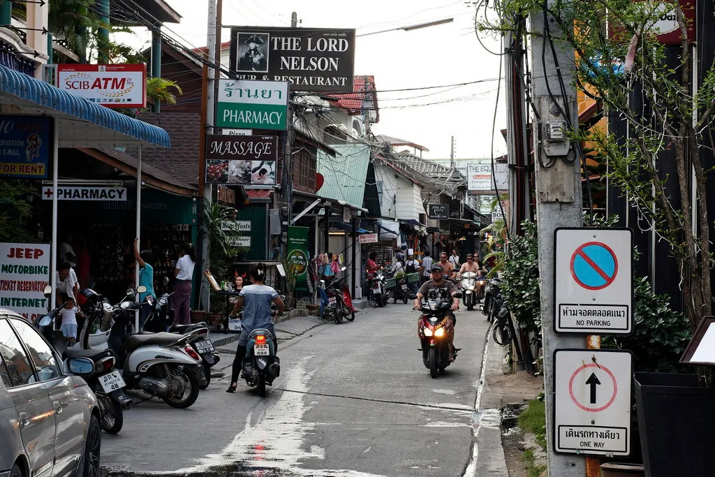 Narrow street in Koh Samui