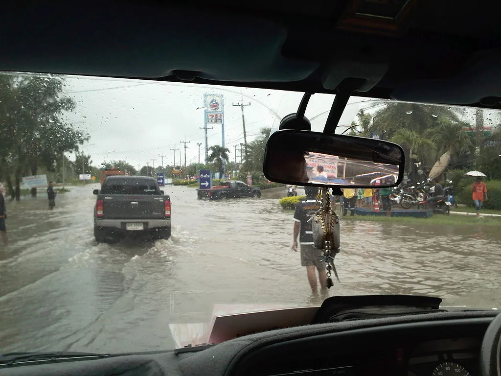 Flood in Chakkarat District in Korat, Nakhon Ratchasima province.