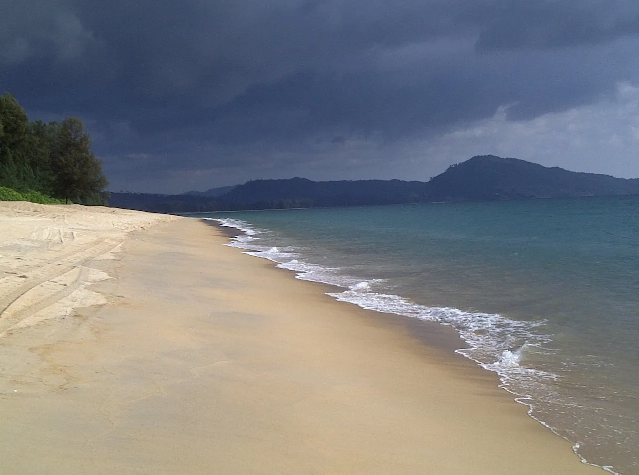 Storm approaching Mai Khao Beach in Phuket.