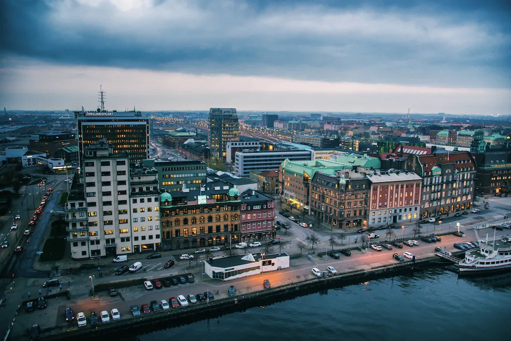 Aerial view of Malmö, Sweden