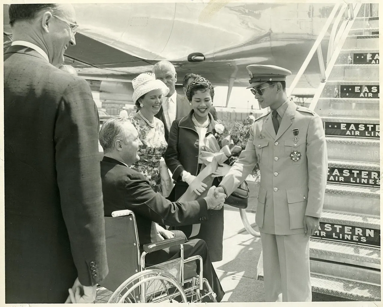 Mayor John F. Collins and Mary Collins with Queen Sirikit and King Bhumibol Adulyadej of Thailand in Boston, 1960