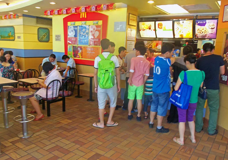 Interior of McDonald's in Shenzhen, China