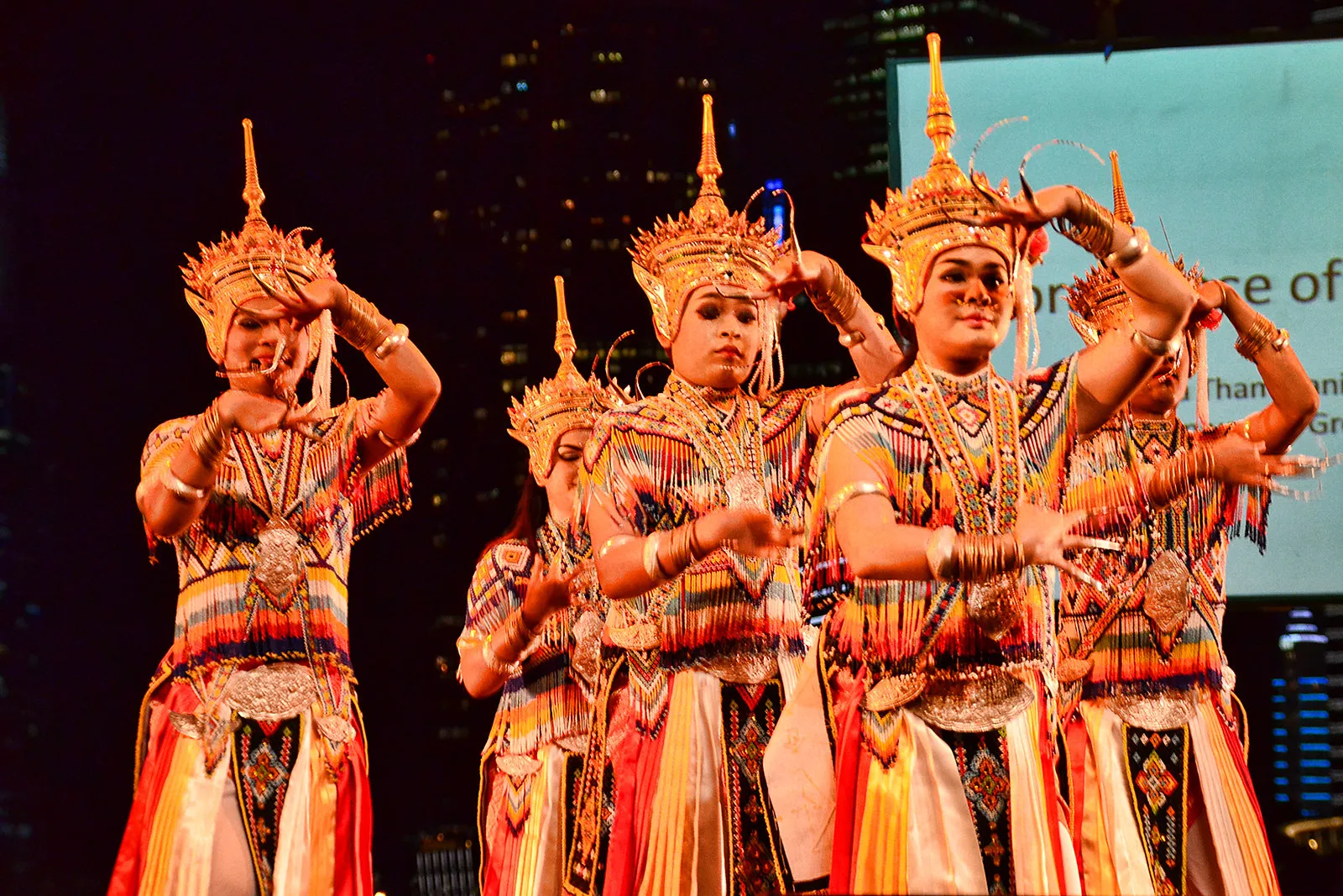 Nora Dance performed by Nora Thummnit Thaksin University Group at the Esplanade Outdoor Theatre in Thailand