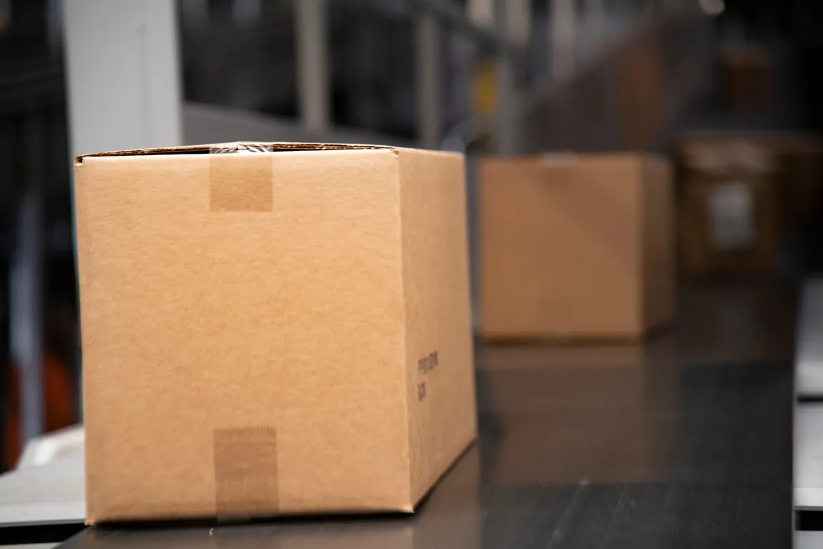 Parcel boxes being shipped by mail.