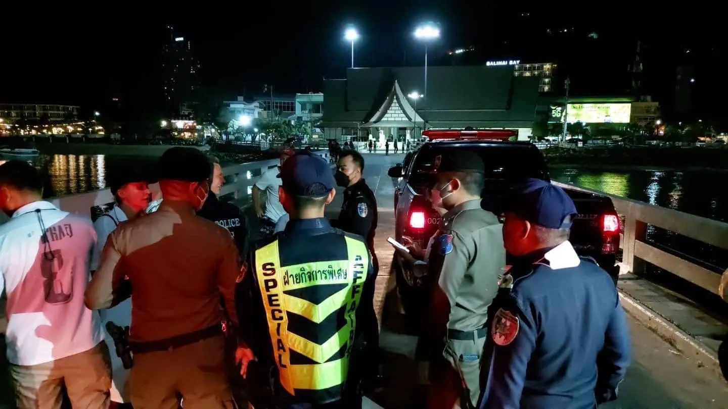 Pattaya police at night.
