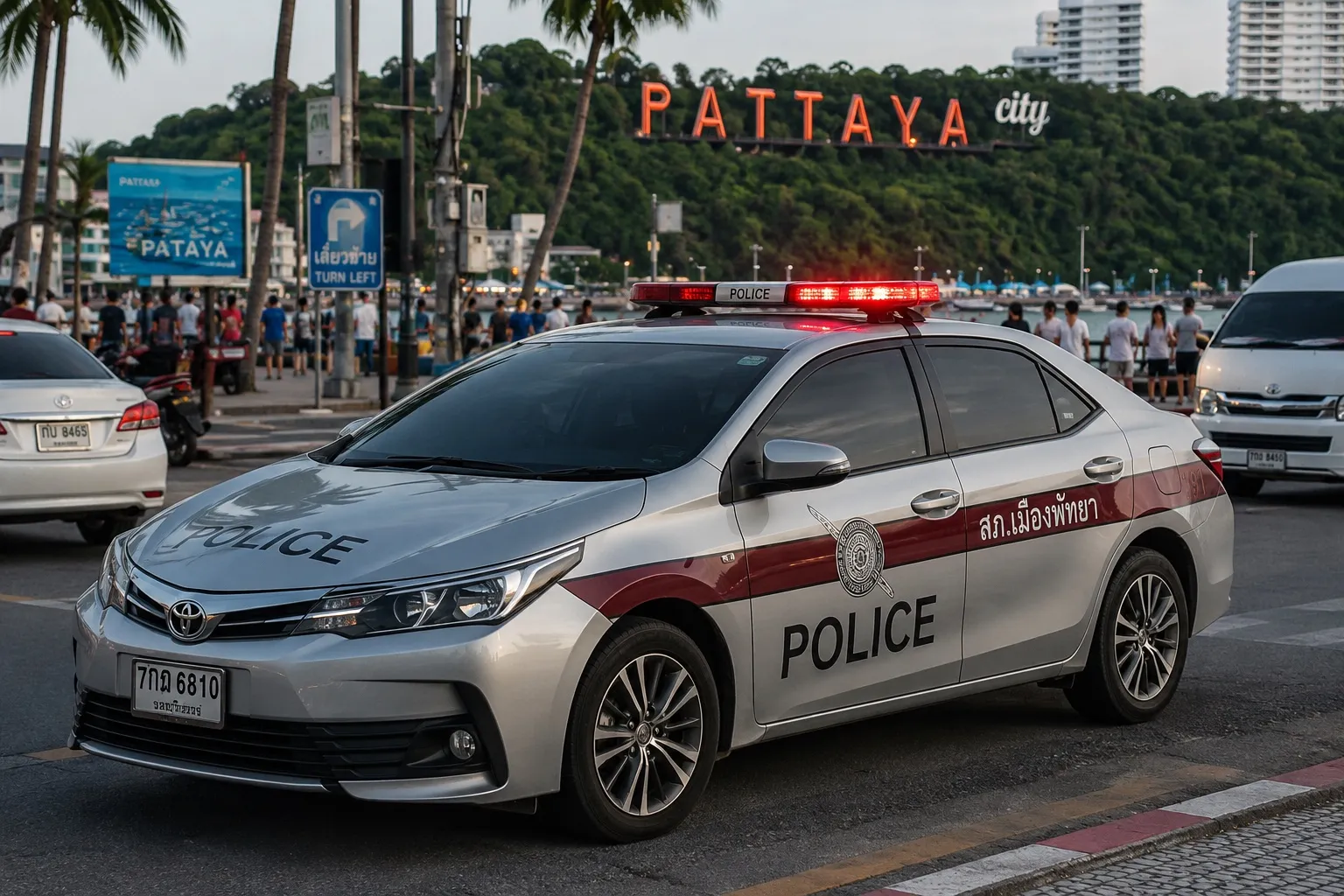 Toyota Police Car in Pattaya.