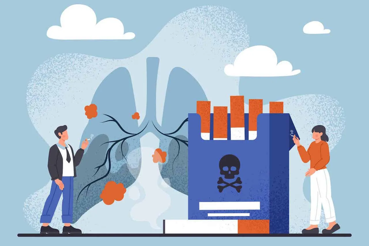 Cigarette smoking can cause lung cancer.