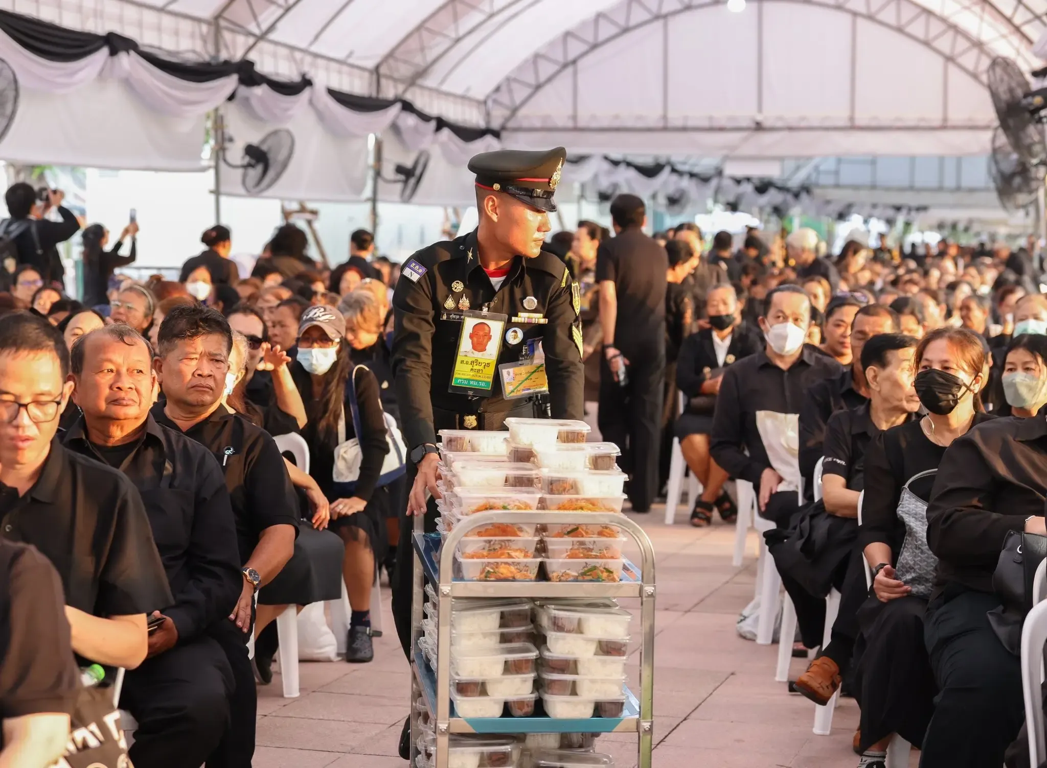 On November 9, 2025, the Royal Household Bureau had granted permission for the public to reverently pay homage to Her Majesty Queen Sirikit, the Queen Mother at the Dusit Maha Prasat Throne Hall in the Grand Palace. The opening followed the completion of the 15-day royal merit-making ceremony.