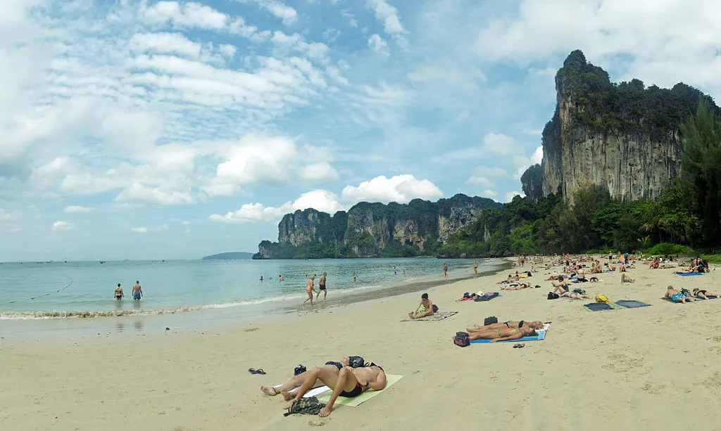 Tourists at Railay beach in Krabi