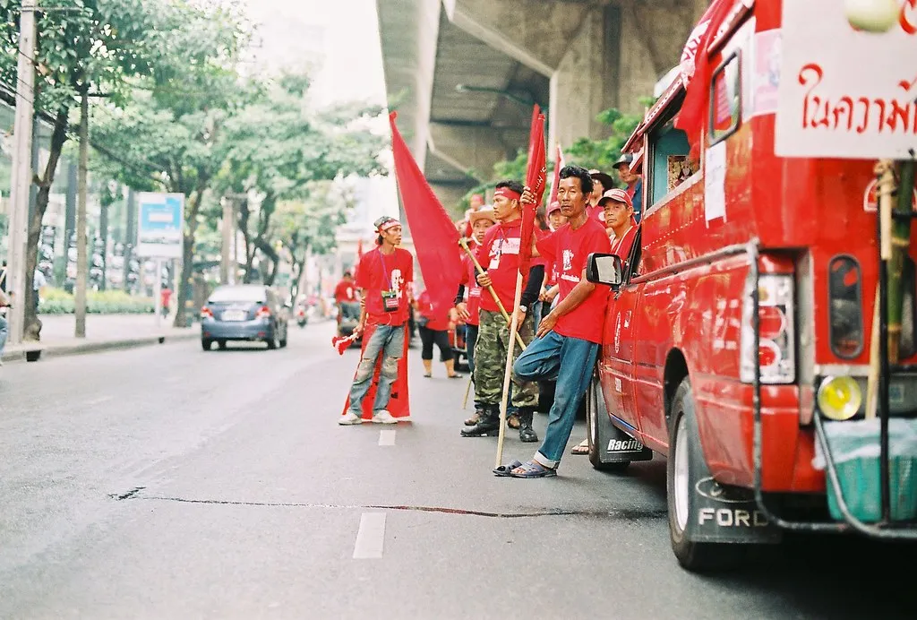 Red Shirts during the 2010 protets in Sukhumvit, Bangkok