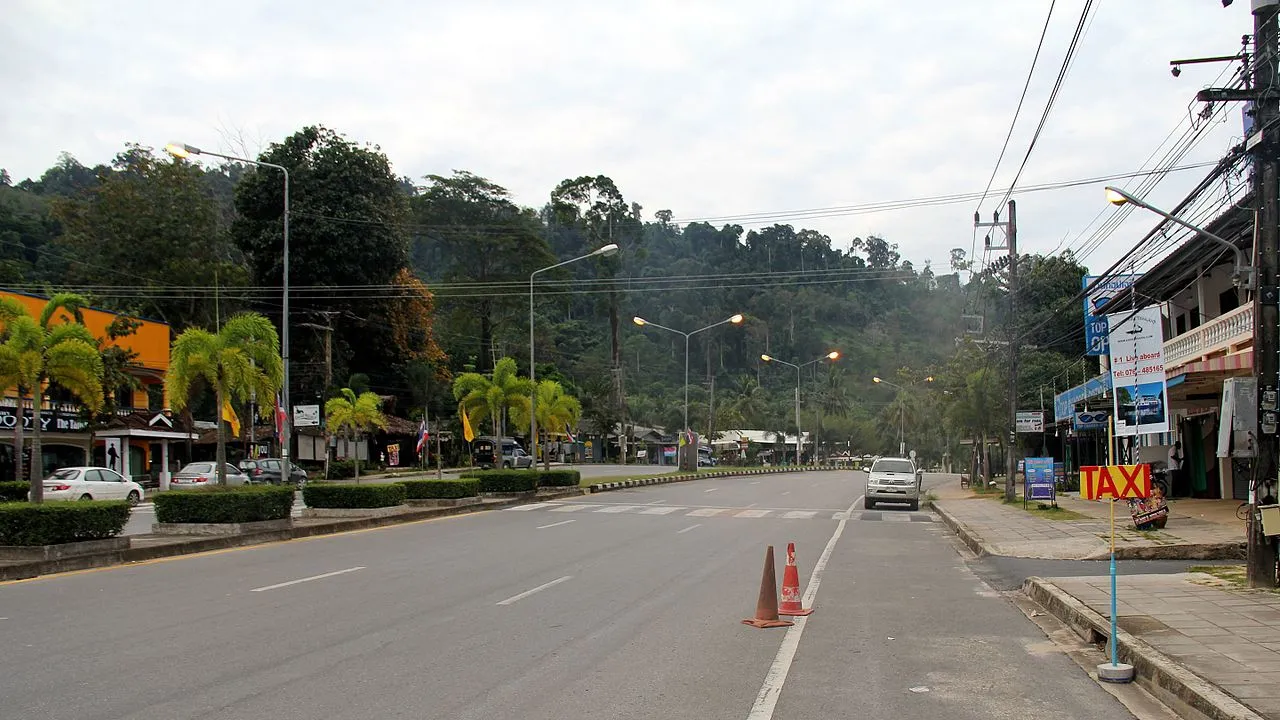 A road in Khao Lak, Phang Nga.