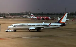 Royal Thai Air Force Boeing 737-800 Hs-tys 55-555 Pushing Back At Bangkok Don Mueang Airport In Bangkok; Thailand.