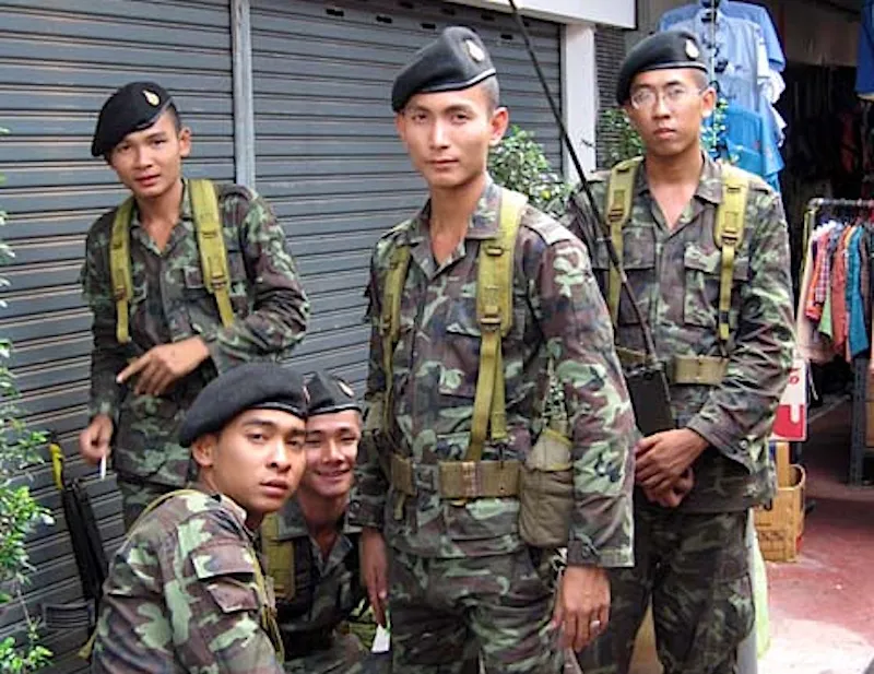 Thai soldiers in Bangkok.