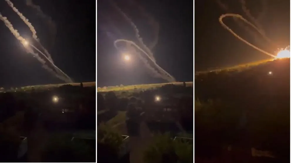 Video of a Russian missile in Ukraine that flips over and impacts at the launch site