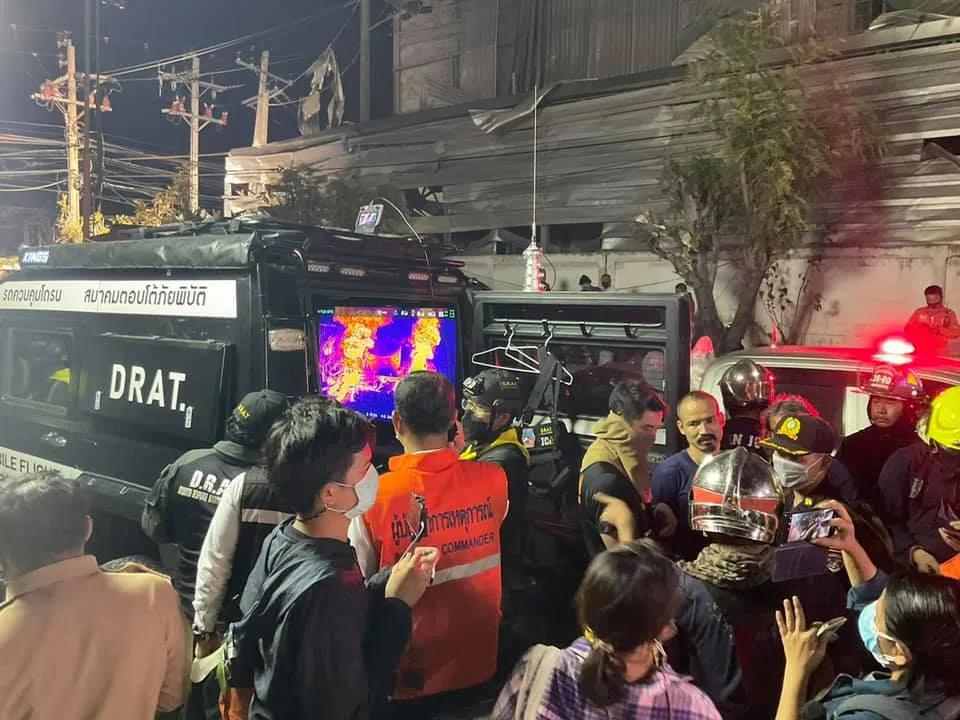 Firefighters at charred chemical factory in Samut Prakan