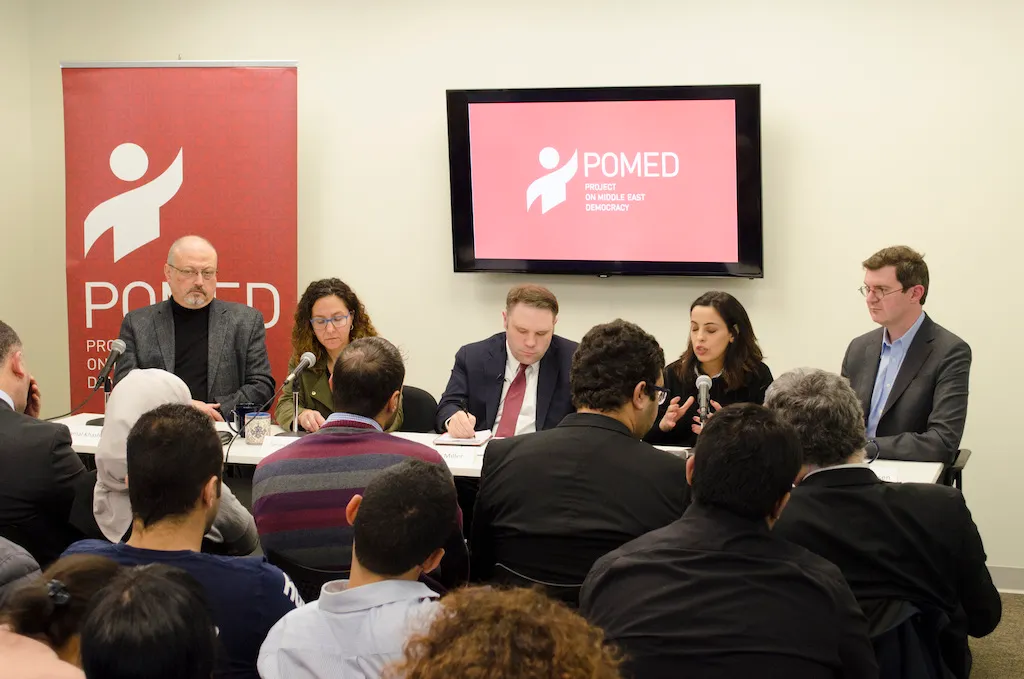 Saudi journalist Jamal Khashoggi. Global Opinions columnist, Washington Post; Former editor-in-chief Al-Arab News Channel at "Mohammed bin Salman's Saudi Arabia: A Deeper Look" event