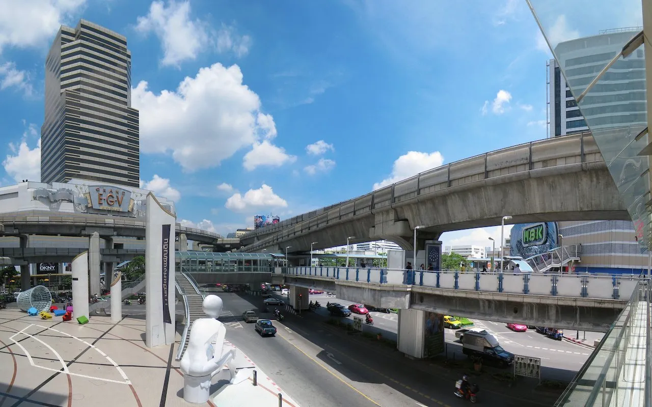 MBK Skywalk at Siam Square in Bangkok, Thailand.