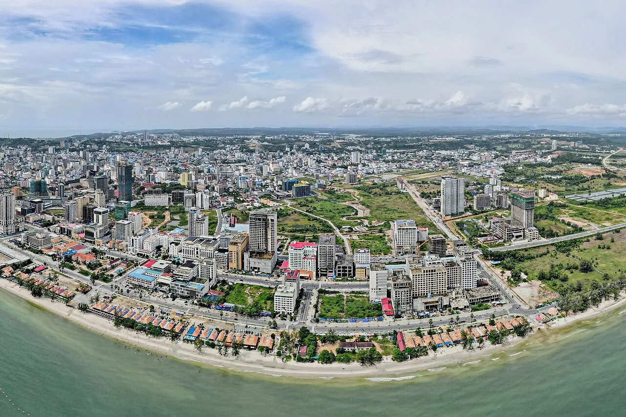 View of Sihanoukville from Otres Beach, Cambodia.