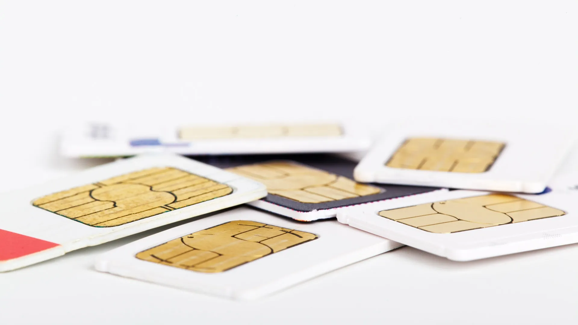 Assorted sim cards.