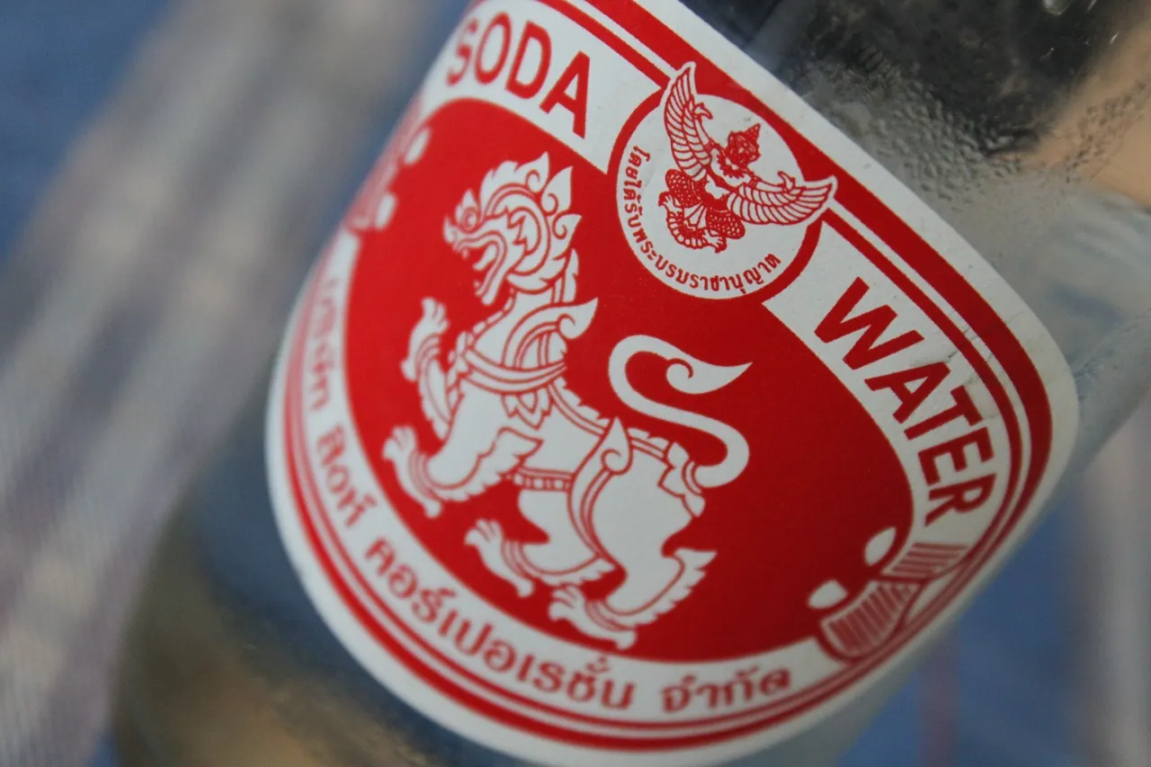 Singha Soda water, produced from deep artesian wells around Thailand.