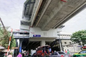 MRT Bang Khun Non BTS Skytrain Station in Bangkok.