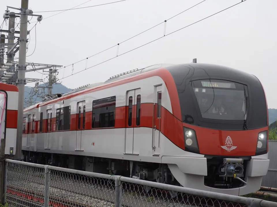 Hitachi Red Line Electric Train from assembly plant in Japan