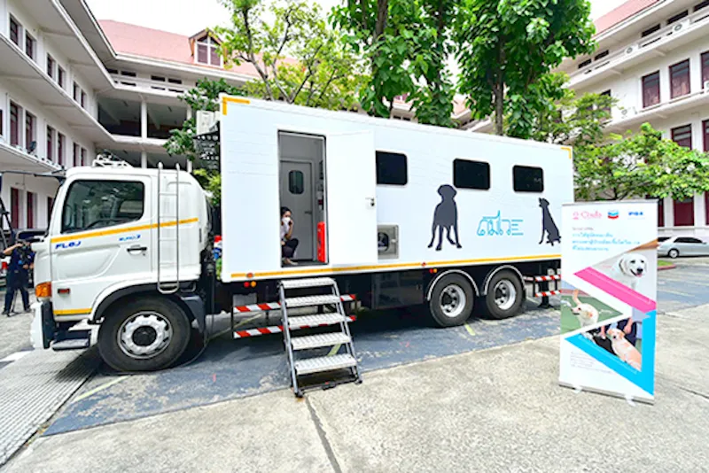 Sniffer Dogs Mobile Unit for COVID-19 screening
