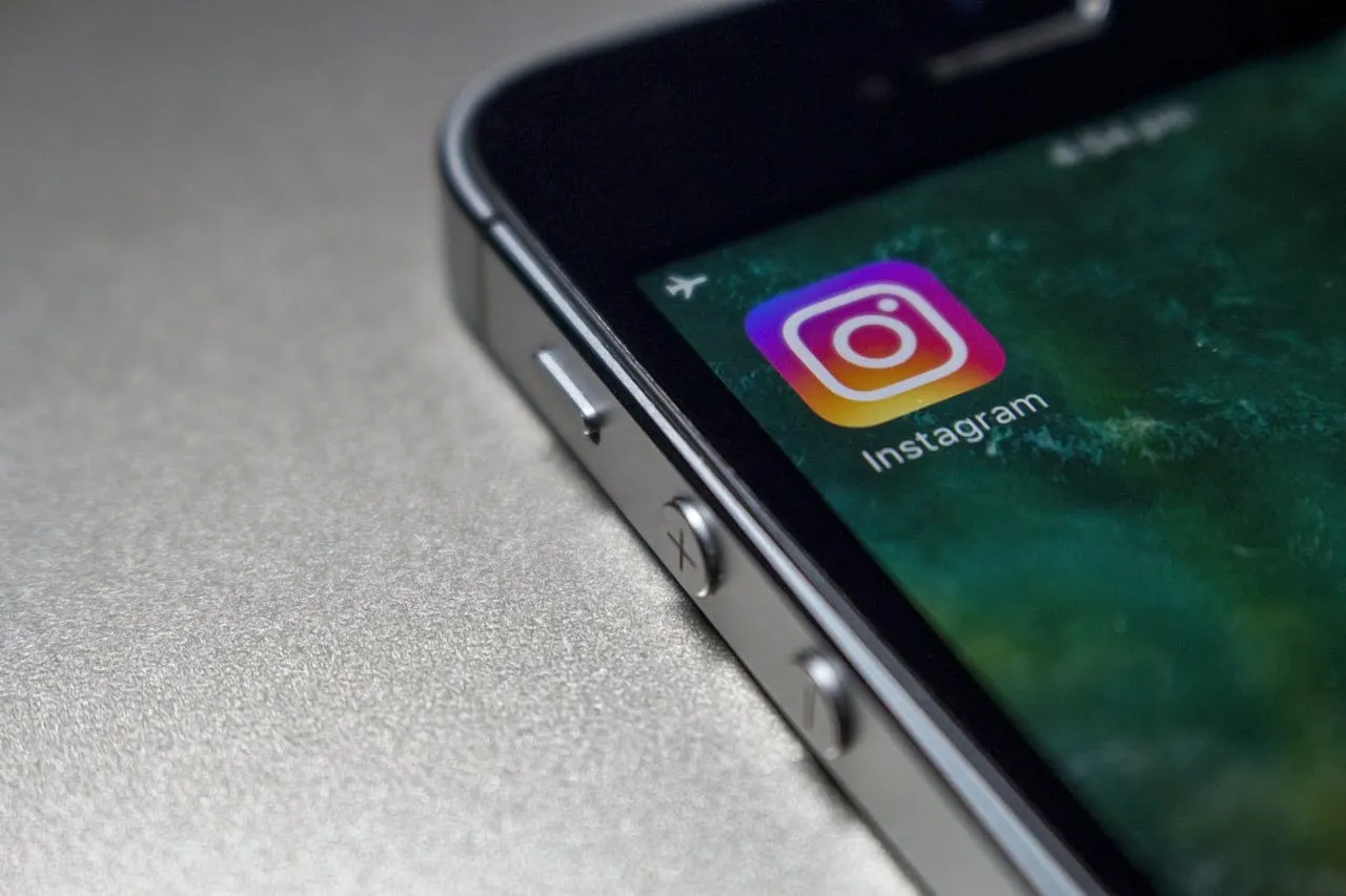 Instagram icon on a smartphone.