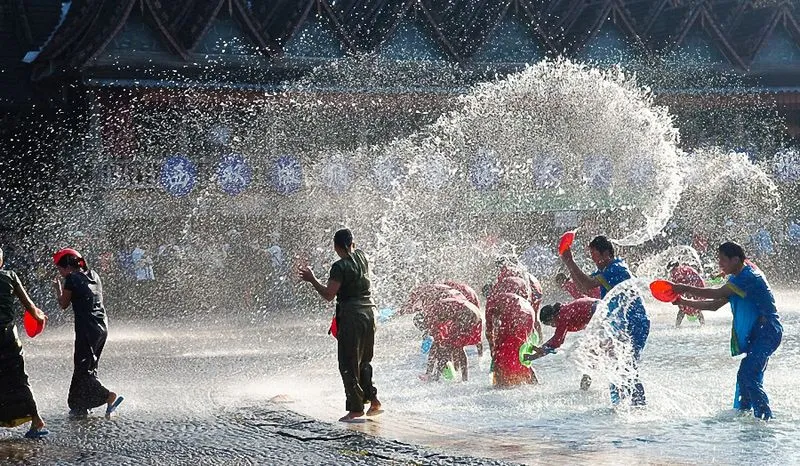 Water fights during the Songkran