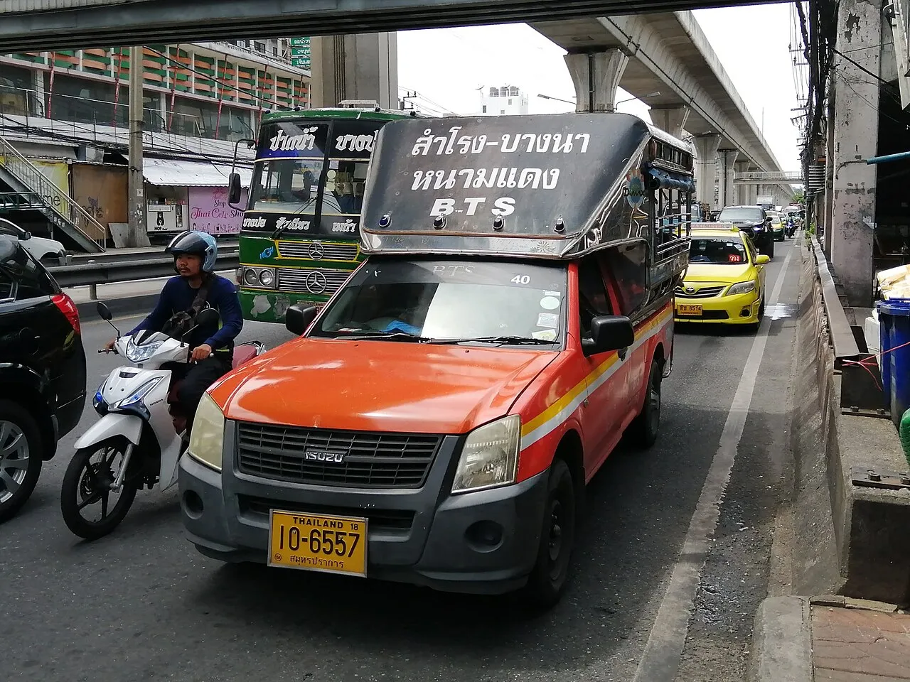 Baht bus in Samut Prakan.