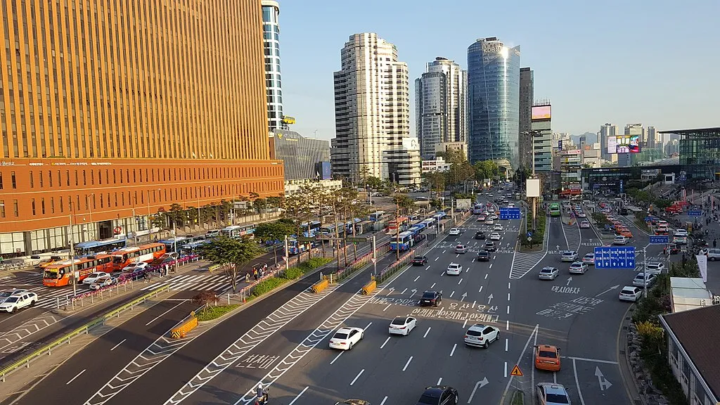 Seoul Station and Hangang-daro in South Korea