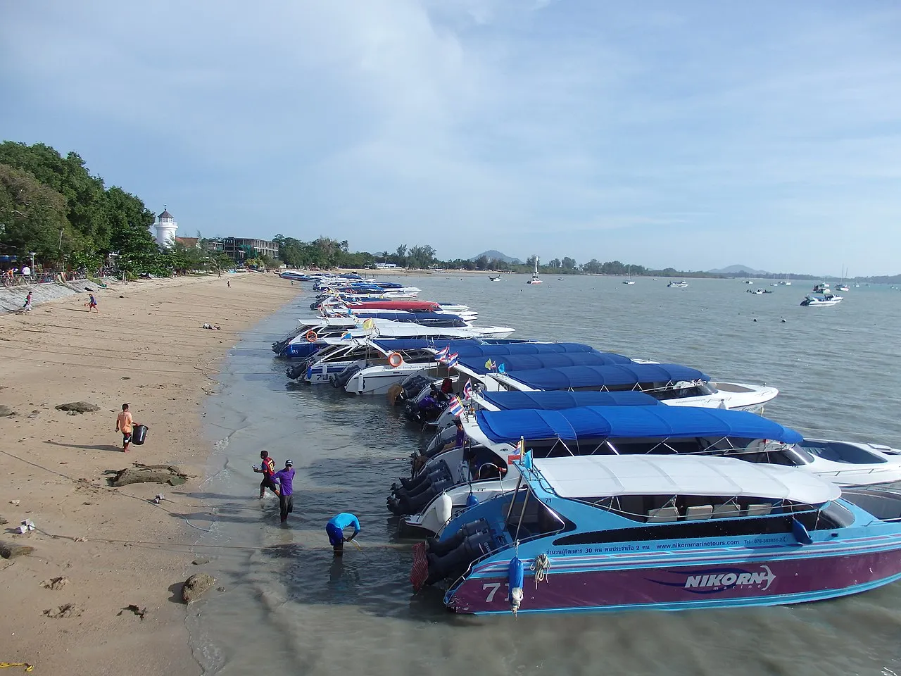 Speedboats on Chaong beach in Phuket.