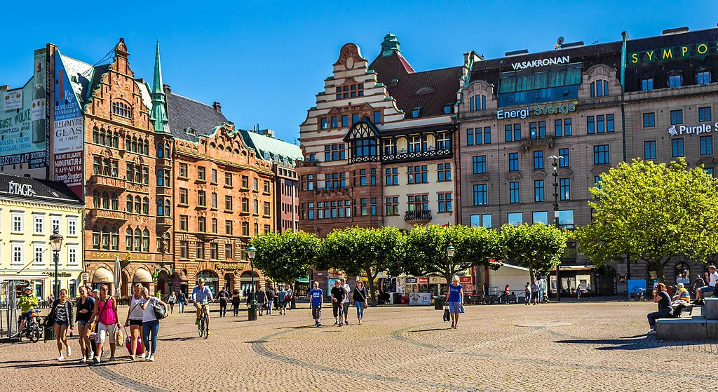 Stortorget, a large plaza in Malmö, Sweden